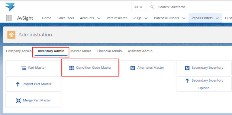 Creating Condition Codes – AvSight Support